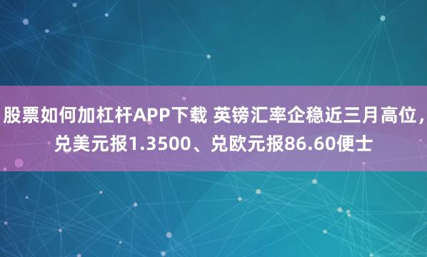 股票如何加杠杆APP下载 英镑汇率企稳近三月高位，兑美元报1.3500、兑欧元报86.60便士