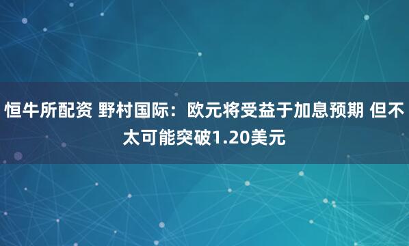 恒牛所配资 野村国际：欧元将受益于加息预期 但不太可能突破1.20美元